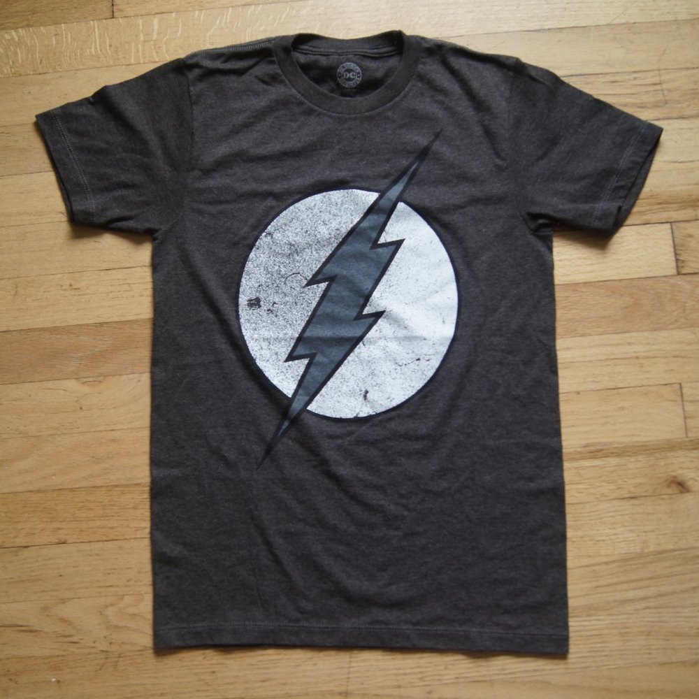 DC Comics The Flash Logo Gray T Shirt S